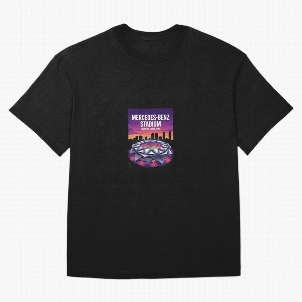 Atlanta Stadium Oversized T-Shirt Build FIFA World Cup 2026 Group Stage for Fans of Messi, Neymar and Mbappe and Argentina, Bringing Championship Spirit, Famous Goals, Roaring Crowds and International Football Unity; Perfect for Fans, Collectors,