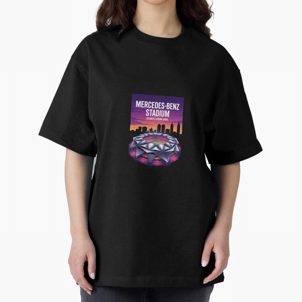 Atlanta Stadium Oversized T-Shirt Build FIFA World Cup 2026 Group Stage for Fans of Messi, Neymar and Mbappe and Argentina, Bringing Championship Spirit, Famous Goals, Roaring Crowds and International Football Unity; Perfect for Fans, Collectors,
