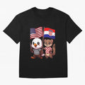 The American eagle and its friend, the Croatian marten Oversized T-Shirt Bring Home FIFA World Cup 2026 Group Stage for Fans of Neymar and Germany, Bringing Football Festival Excitement, Trophy Ambitions, Country Rivalries and Star Player Buzz;