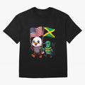 The American eagle and its friend, the Jamaican hummingbird Oversized T-Shirt Keep the Match Day Mood of FIFA World Cup 2026 USA Canada Mexico for Fans of Haaland and Mbappe and Brazil, Bringing Worldwide Fan Energy, Dramatic Goals, Stadium Lights