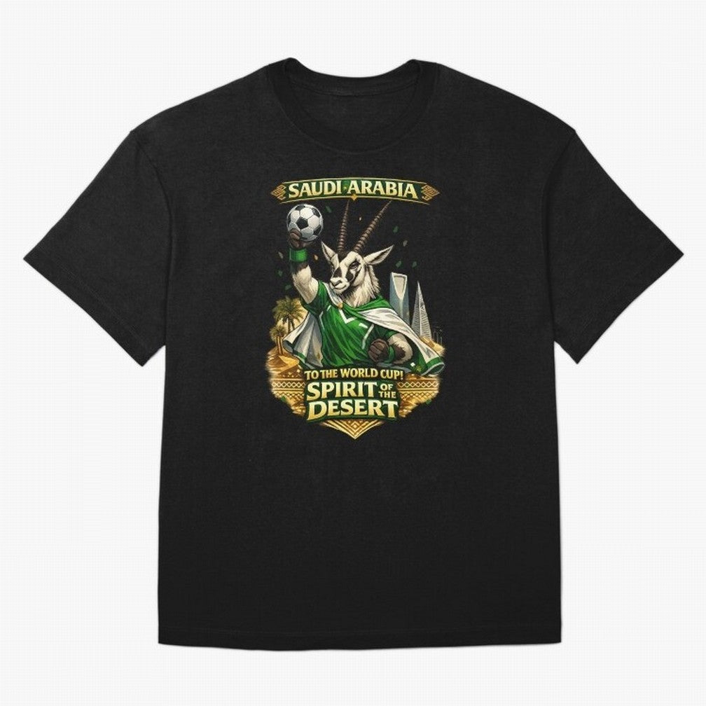 Saudi Arabia World Cup Desert Spirit Oversized T-Shirt Bring Trophy Dreams to Global Football Passion for FIFA World Cup 2026, Made for Messi, CR7 and Mbappe, England, Global Supporter Spirit, Legendary Goals, National Colors and Tournament