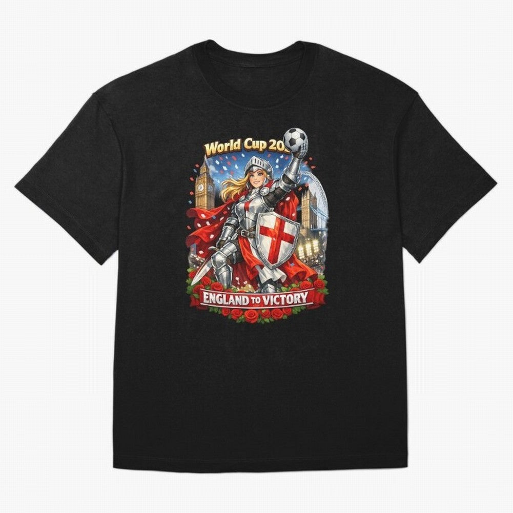 England To Victory Knight World Cup 2026 Oversized T-Shirt Keep Football History Alive during the FIFA World Cup 2026 Group Stage Journey through Messi Highlights, Argentina and Brazil Pride, Football Passion, Legendary Performances, Festival Vibes