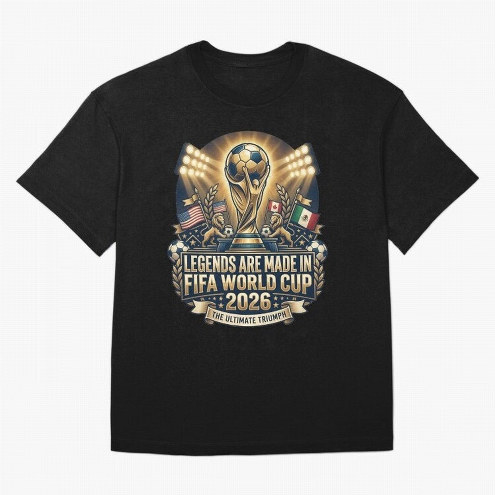 Legendary FIFA World Cup 2026 Football Quote Design For Passionate Soccer Fans Oversized T-Shirt Enjoy the FIFA World Cup 2026 USA Canada Mexico Journey through Neymar Highlights, Argentina Pride, Match Day Excitement, Supporter Culture, Golden