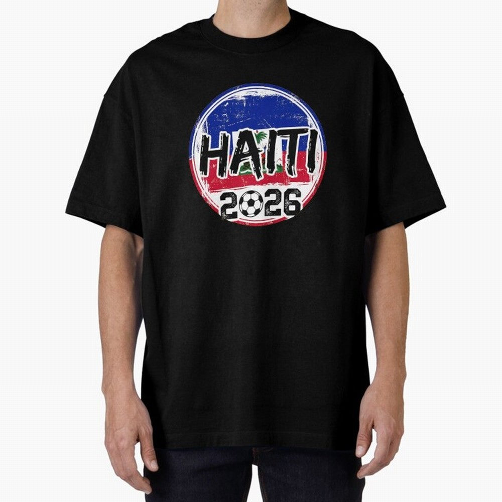 Haiti World Cup 2026 Soccer Fan Game Day T-Shirt_86605887 Oversized T-Shirt Bring Supporter Culture to FIFA World Cup 2026 Spirit, Celebrating England, France and Netherlands, Mbappe and Neymar, Match Day Excitement, Supporter Culture, Golden Goals