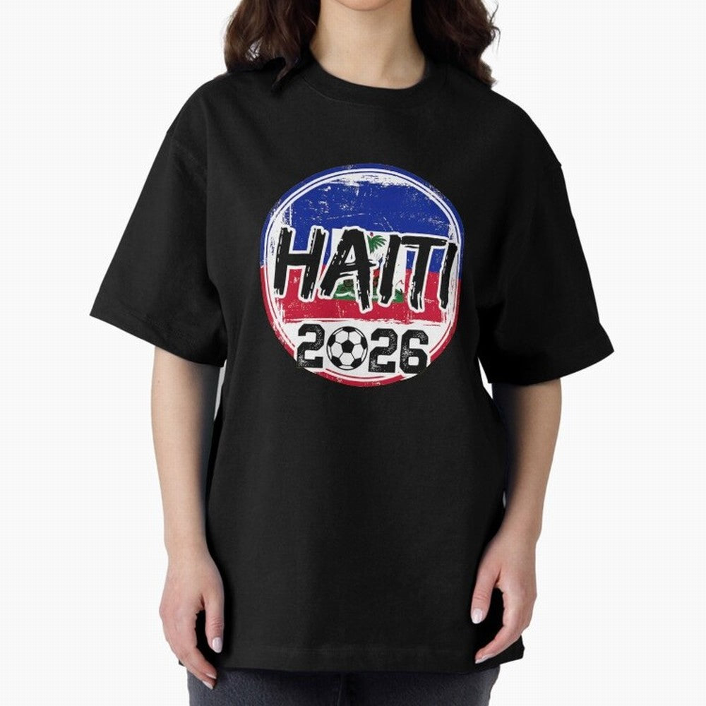 Haiti World Cup 2026 Soccer Fan Game Day T-Shirt_86605887 Oversized T-Shirt Bring Supporter Culture to FIFA World Cup 2026 Spirit, Celebrating England, France and Netherlands, Mbappe and Neymar, Match Day Excitement, Supporter Culture, Golden Goals