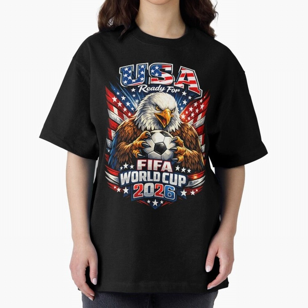 Soccer Pride Design For American Football Fans USA FIFA World Cup 2026 Oversized T-Shirt Feel the Heartbeat of FIFA World Cup 2026 USA Canada Mexico Celebrating Messi, Neymar and Mbappe, Portugal Energy, Fan Favorite Moments, National Team Passion,