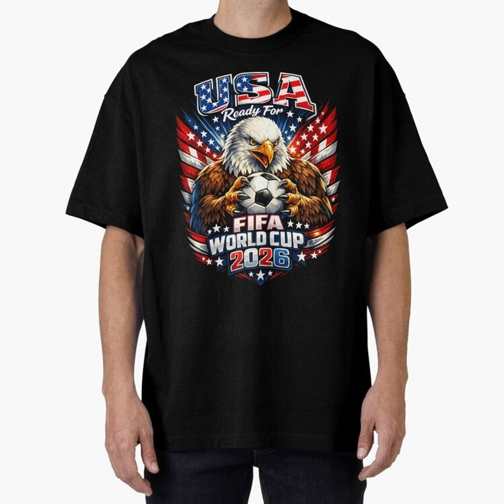 Soccer Pride Design For American Football Fans USA FIFA World Cup 2026 Oversized T-Shirt Feel the Heartbeat of FIFA World Cup 2026 USA Canada Mexico Celebrating Messi, Neymar and Mbappe, Portugal Energy, Fan Favorite Moments, National Team Passion,