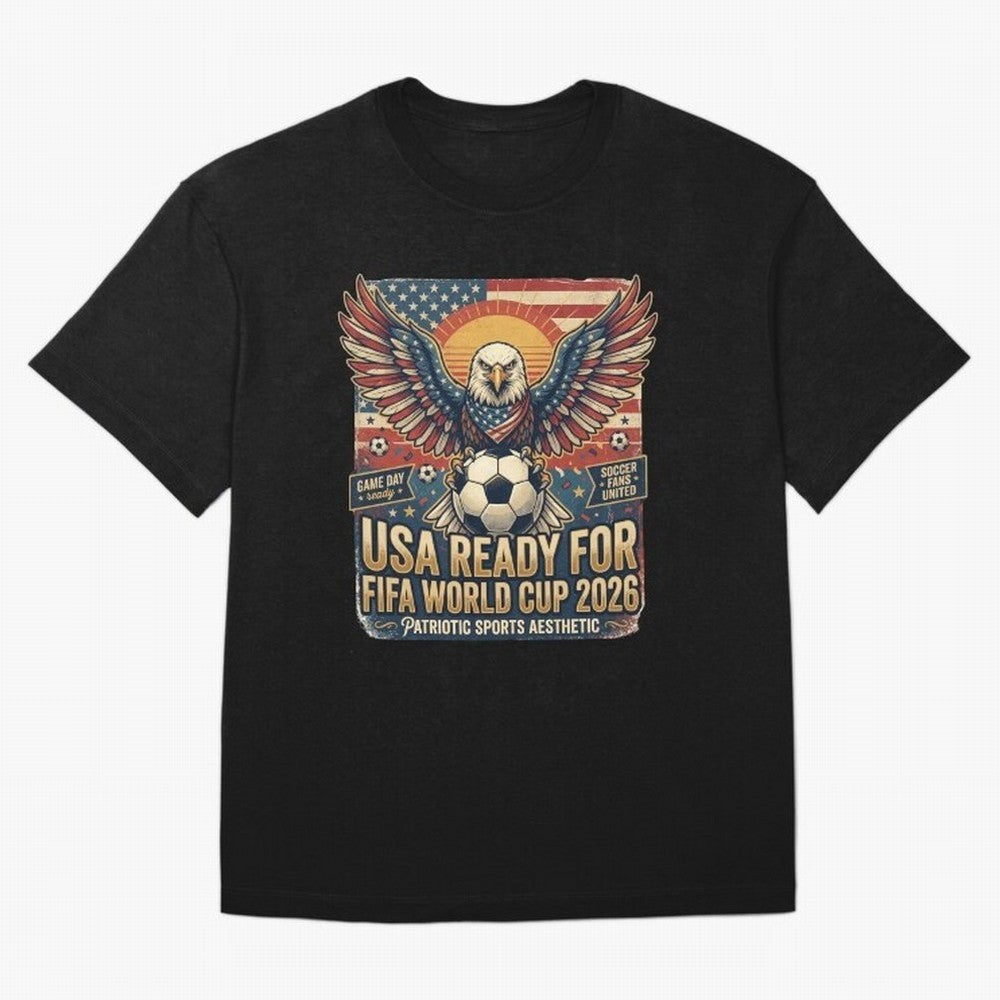 SA FIFA World Cup 2026 Soccer Pride Design For American Football Fans Oversized T-Shirt Feel the Trophy Chase of Global Football Passion for FIFA World Cup 2026 Group Stage, with CR7 and Messi, England and Germany, Football Passion, Legendary