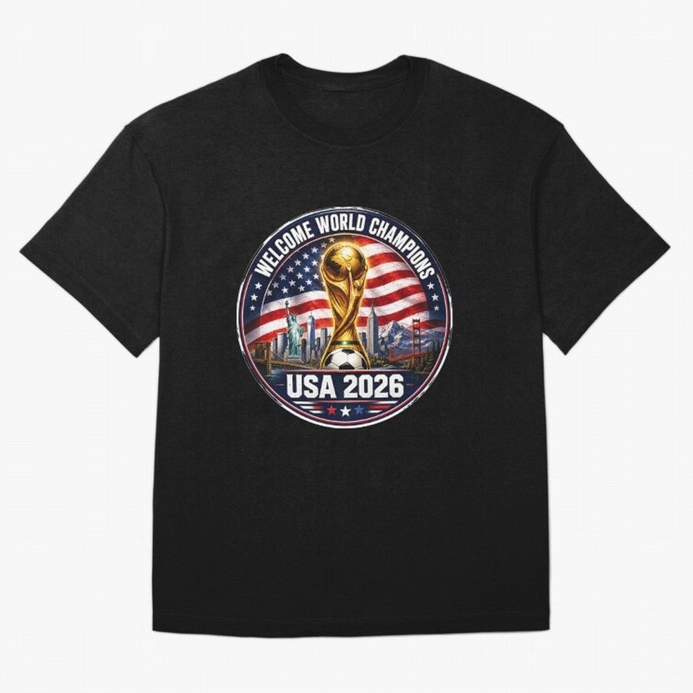 World Cup 2026 Celebration T-Shirt | USA Canada Mexico Soccer Fan Tee Oversized T-Shirt Remember Iconic Moments from the FIFA World Cup 2026 Group Stage Journey through Neymar Highlights, Argentina and Brazil Pride, Stadium Memories, Football