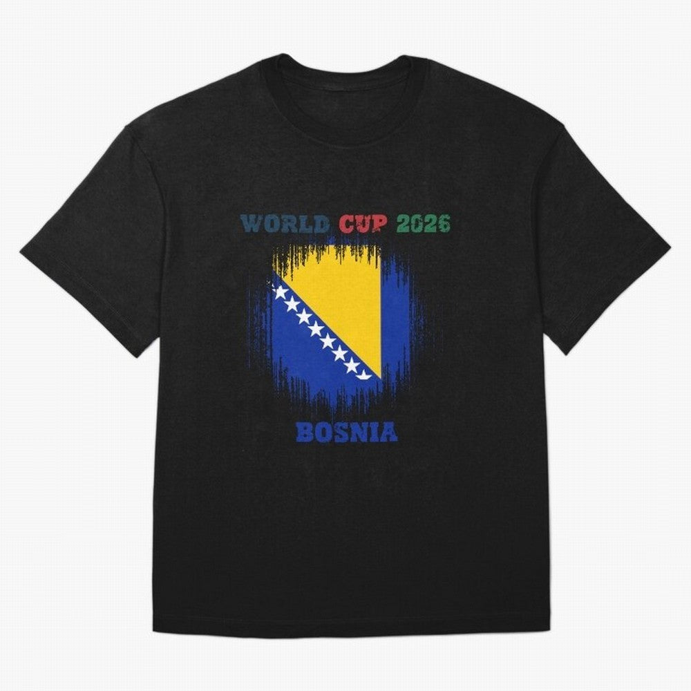 BOSNIA WORLD CUP 2026 Oversized T-Shirt Capture Stadium Memories from Match Day Hype around FIFA World Cup 2026, Neymar, Haaland and Cristiano Ronaldo, Netherlands, Global Supporter Spirit, Legendary Goals, National Colors and Tournament