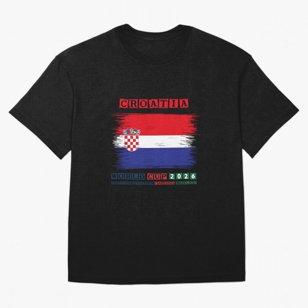 CROATIA WORLD CUP 2026 Oversized T-Shirt Celebrate Football Heritage in Global Football Passion for FIFA World Cup 2026 USA Canada Mexico, Inspired by Neymar, England and Germany, Classic Soccer Heritage, Championship Pressure, Fan Loyalty and