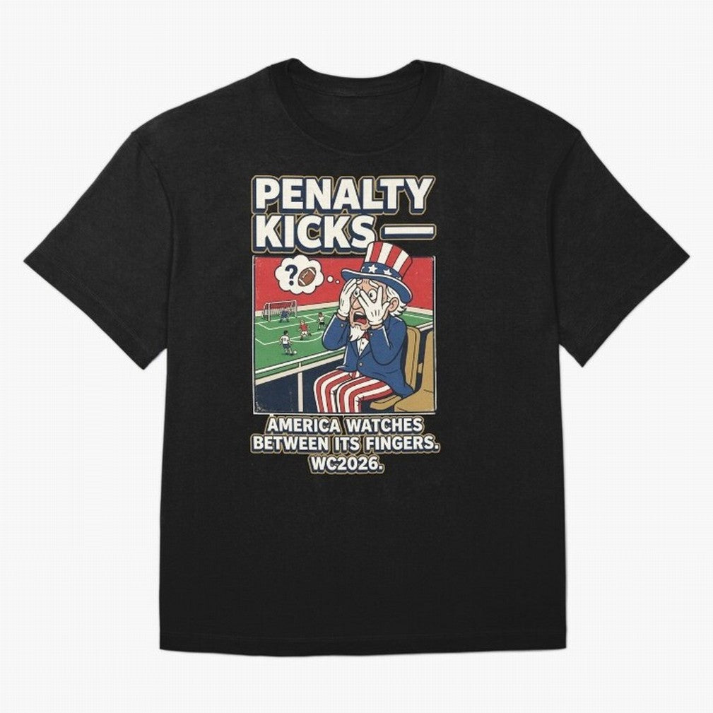 Penalty Kicks ¡ª WC2026 V2 Oversized T-Shirt Feel Match Day Hype around FIFA World Cup 2026 USA Canada Mexico, Messi, Argentina, France and Brazil, Football Festival Excitement, Trophy Ambitions, Country Rivalries and Star Player Buzz; Great for