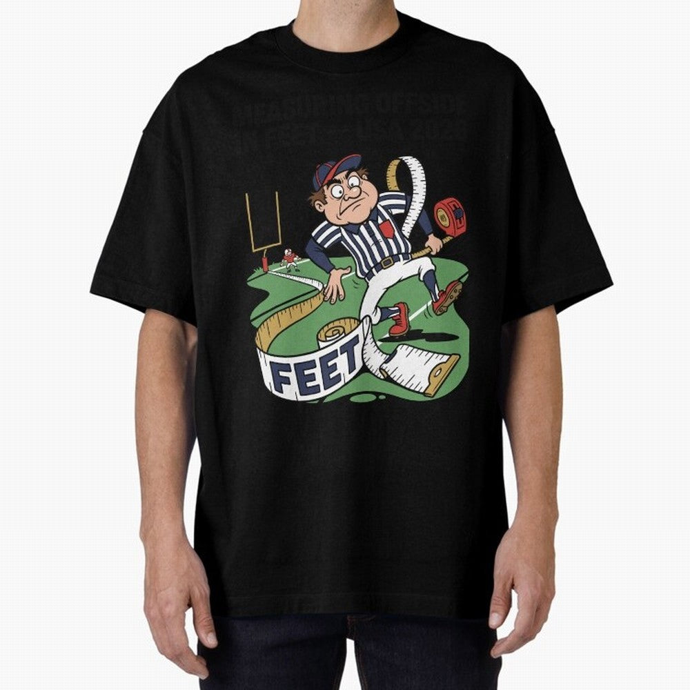 Measuring Offside in Feet ¡ª USA 2026 V2 Oversized T-Shirt Show Your Stadium Side during Global Football Passion for FIFA World Cup 2026 USA Canada Mexico, Inspired by Mbappe and Neymar, Portugal, Goal Celebration Energy, Supporter Heritage,