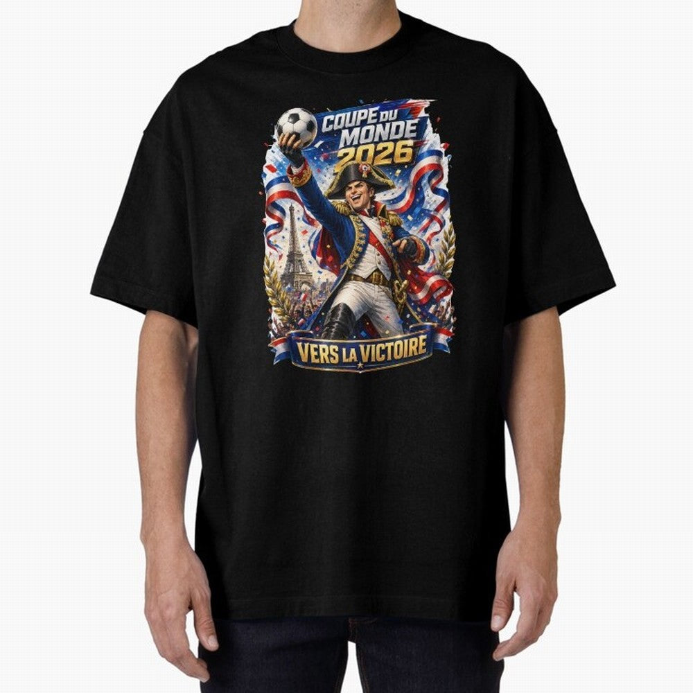 France World Cup 2026 Victory Oversized T-Shirt Wear the Spirit of FIFA World Cup 2026 USA Canada Mexico Capturing Messi and Cristiano Ronaldo, Spain and Netherlands Energy, Sports Nostalgia, International Competition, Famous Players and