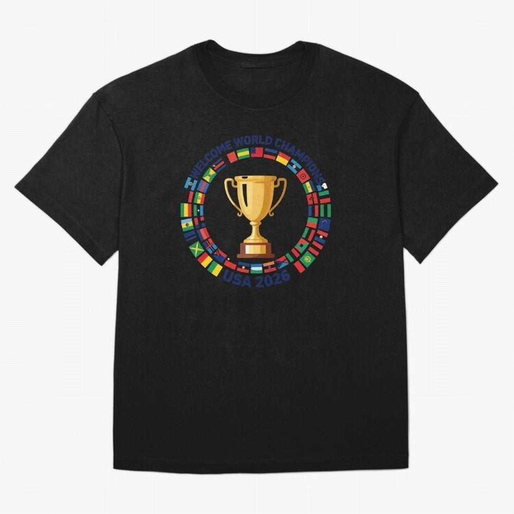 World Cup 2026 Celebration T-Shirt | USA Canada Mexico Soccer Fan Tee Oversized T-Shirt Join Supporters Worldwide for FIFA World Cup 2026 Group Stage for Fans of Neymar, Haaland and Cristiano Ronaldo and Argentina and Brazil, Bringing Tournament
