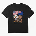 the American eagle and its friend the New Zealand kiwi Oversized T-Shirt Experience the Global Stage of FIFA World Cup 2026 Group Stage for Fans of Messi and Cristiano Ronaldo and Brazil, Bringing Stadium Chants, National Pride, Trophy Dreams and