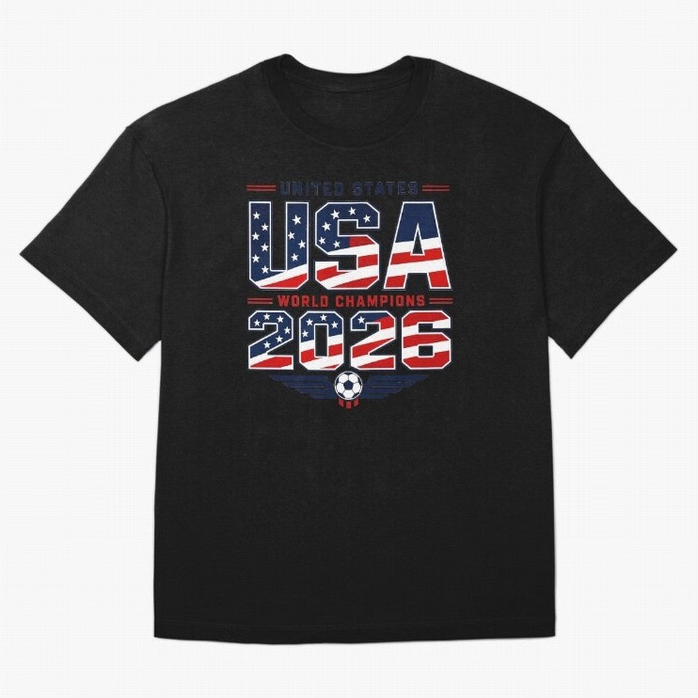 USA World Champions 2026 ¨C Patriotic Soccer Fan Shirt Oversized T-Shirt Remember Iconic Moments from the FIFA World Cup 2026 Journey through Neymar, Haaland and Cristiano Ronaldo Highlights, Spain Pride, Game Day Rituals, Football Legends, Country