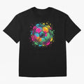 Color Splash Artistic Soccer Ball Design Oversized T-Shirt Keep the Legacy of FIFA World Cup 2026 for Fans of Messi and Cristiano Ronaldo and England, France and Netherlands, Bringing Worldwide Fan Energy, Dramatic Goals, Stadium Lights and