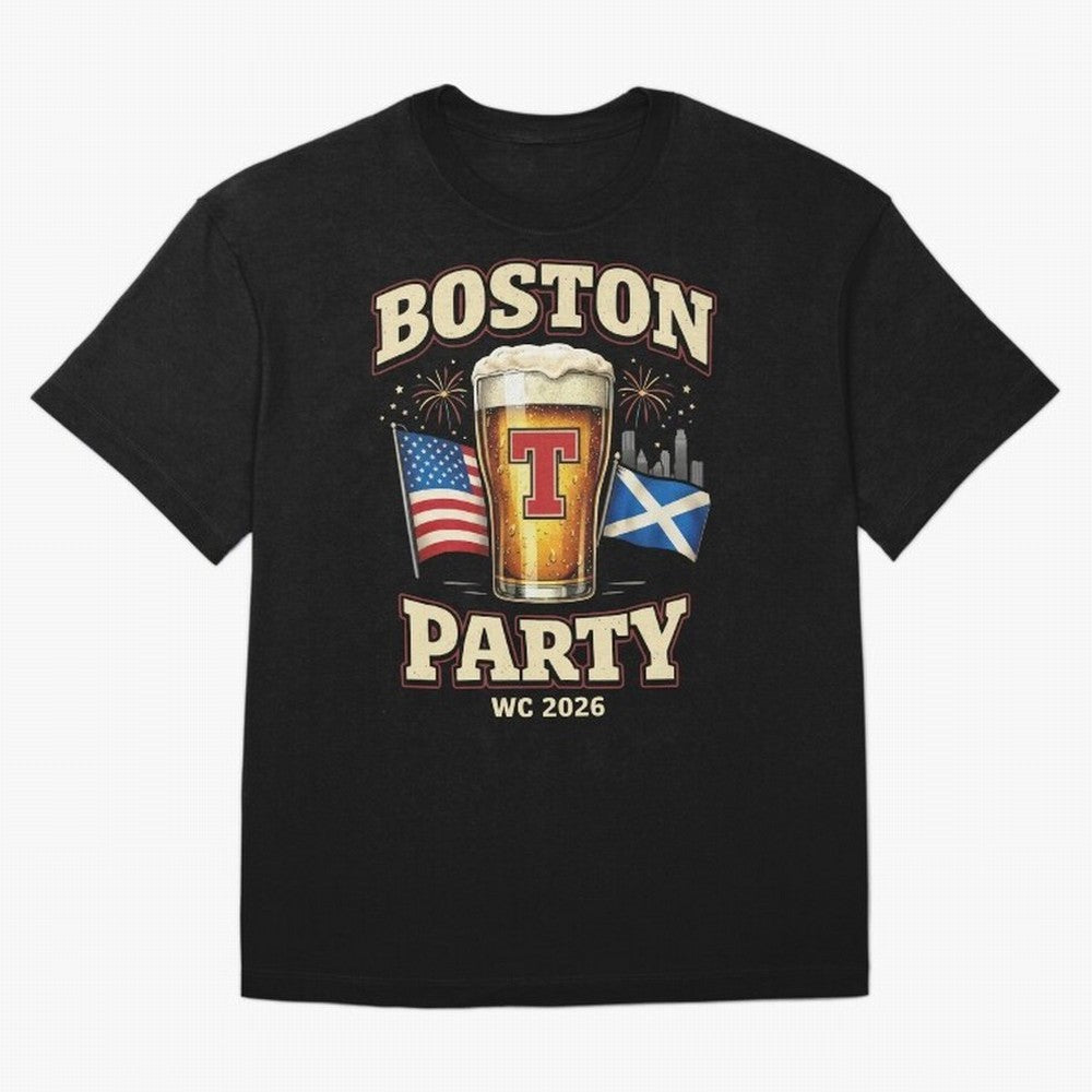 Boston T?Party Scotland Football WC 2026 Oversized T-Shirt Feel Global Football Passion for FIFA World Cup 2026, Featuring CR7, France and Portugal, Stadium Chants, National Pride, Trophy Dreams and Unforgettable Football Memories; Perfect for