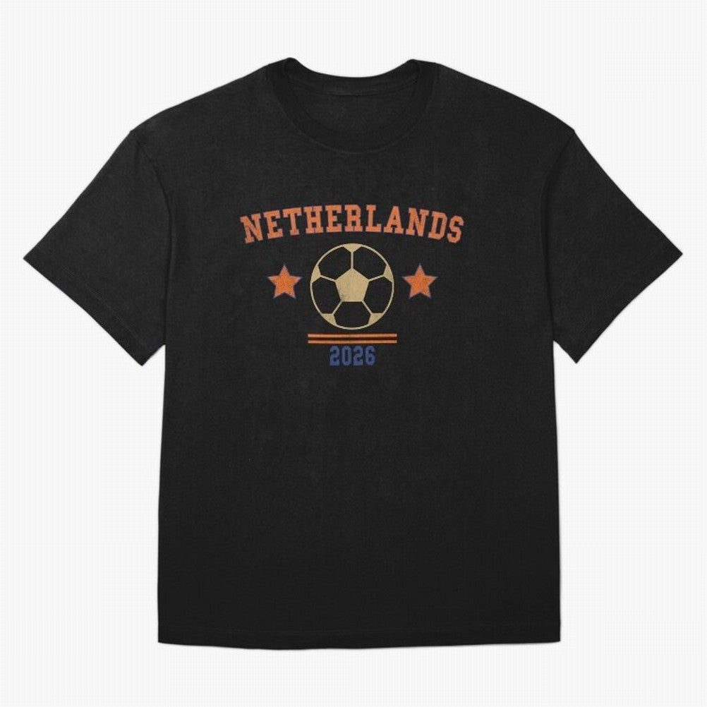 Netherlands ¡ª Vintage Soccer Tee Oversized T-Shirt Bring Retro Soccer Energy to FIFA World Cup 2026 Group Stage Spirit, Highlighting Brazil, Messi, Neymar and Mbappe, Tournament Hype, Historic Matchups, Family Viewing Parties and Global Sports
