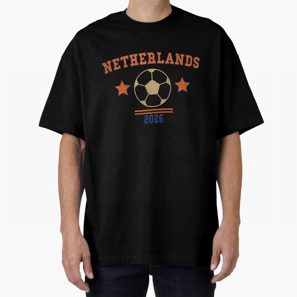 Netherlands ¡ª Vintage Soccer Tee Oversized T-Shirt Bring Retro Soccer Energy to FIFA World Cup 2026 Group Stage Spirit, Highlighting Brazil, Messi, Neymar and Mbappe, Tournament Hype, Historic Matchups, Family Viewing Parties and Global Sports