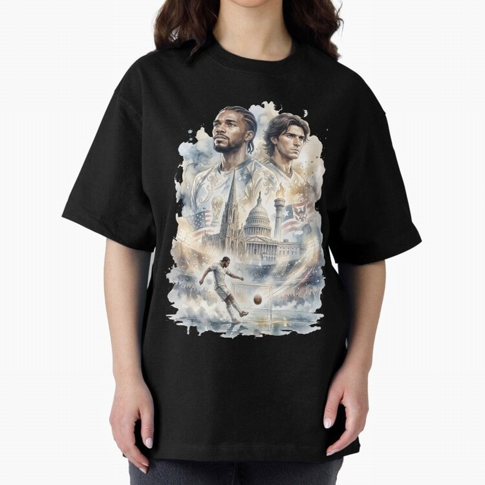 FIFA 2026 America Players Oversized T-Shirt Follow Every Goal of FIFA World Cup 2026 USA Canada Mexico for Fans of Neymar and England, Bringing Football Passion, Legendary Performances, Festival Vibes and Supporter Community; Created for Match Day