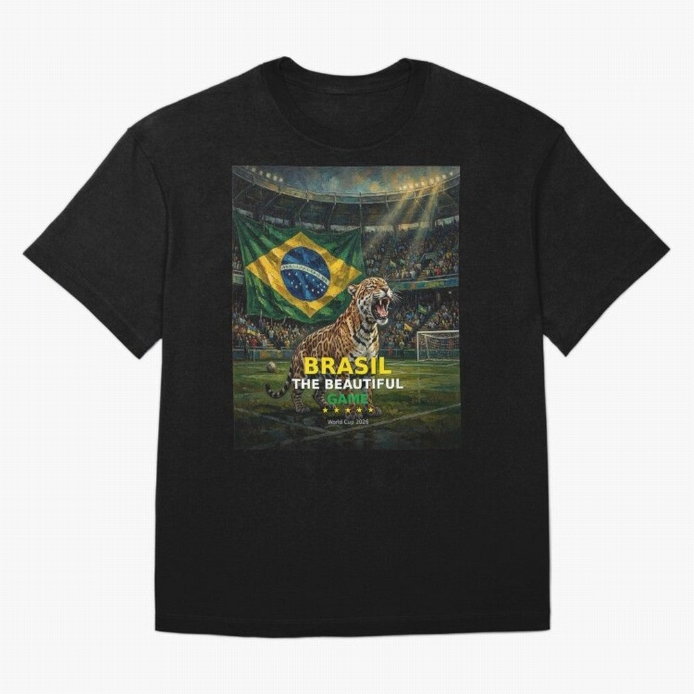 Brasil The Beautiful Game - World Cup 2026 Soccer Fan Tee Oversized T-Shirt Celebrate National Team Dreams in FIFA World Cup 2026 Group Stage Spirit, with Germany, Haaland, Global Supporter Spirit, Legendary Goals, National Colors and Tournament