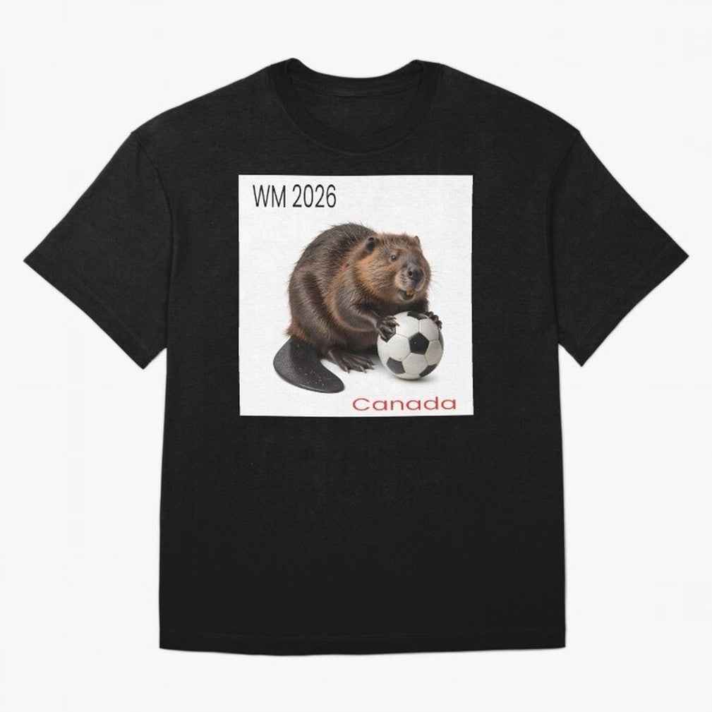 Canadian beaver invites you to World Cup 2026 in USA, Canada and Mexico Oversized T-Shirt Remember FIFA World Cup 2026 for Fans of Messi, CR7 and Mbappe and Argentina, France and Brazil, Bringing Vintage Soccer Flavor, Modern Football Stars,