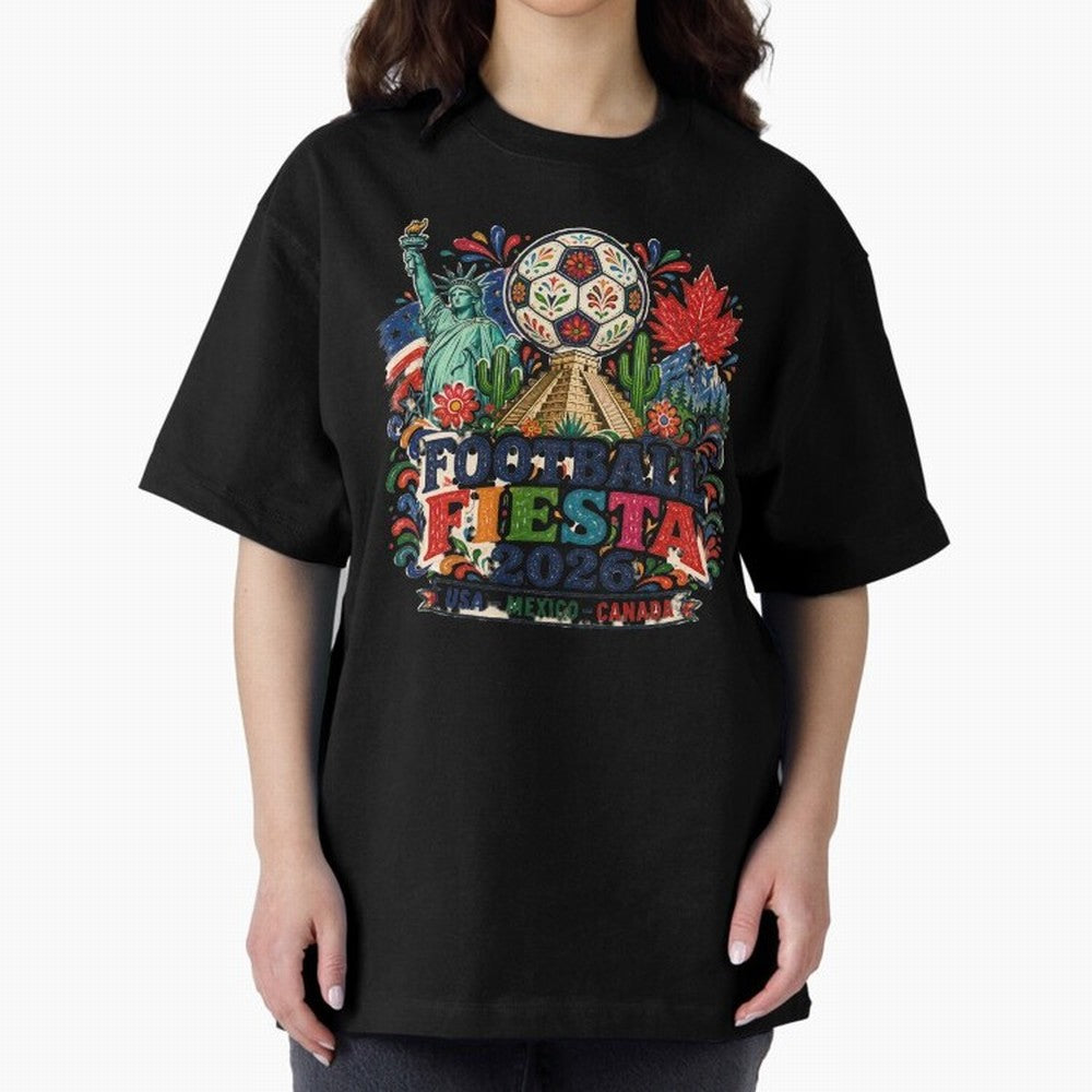 Football Fiesta 2026 Soccer Celebration Art Oversized T-Shirt Support Your Favorite Stars during FIFA World Cup 2026 Spirit, Filled with Argentina, France and Brazil, Neymar, Haaland and Cristiano Ronaldo, Tournament Hype, Historic Matchups, Family