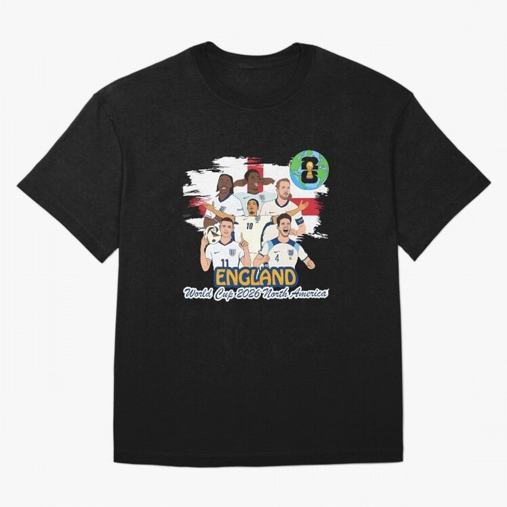 England Soccer Stars World Cup 2026 North America Oversized T-Shirt Bring Supporter Culture to the FIFA World Cup 2026 USA Canada Mexico Journey through Messi Highlights, Spain Pride, Football History, Final Match Energy, Crowd Noise and Once in a