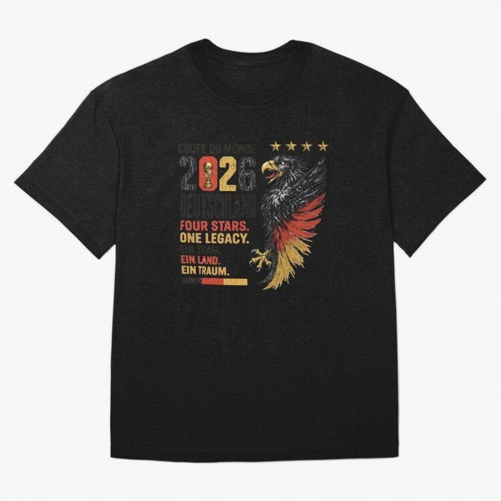 Germany Soccer World Cup 2026 Eagle Vintage Design Oversized T-Shirt Bring a Vintage Feel to FIFA World Cup 2026 Group Stage Spirit, Filled with Argentina and Brazil, CR7, Championship Spirit, Famous Goals, Roaring Crowds and International Football