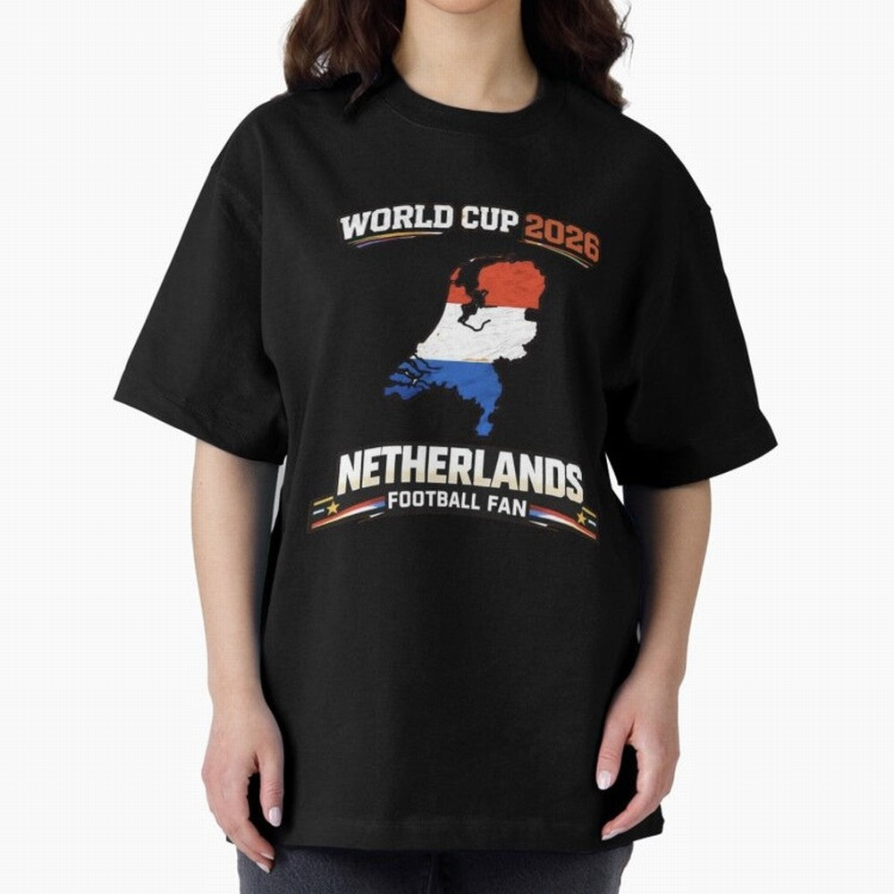 Netherlands Football Fan World Cup 2026 - Dutch Map Vintage Art Oversized T-Shirt Celebrate the Biggest Stage of Match Day Hype around FIFA World Cup 2026 USA Canada Mexico, Haaland and Mbappe, Portugal, Spain and Germany, Football History, Final