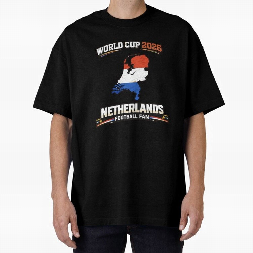 Netherlands Football Fan World Cup 2026 - Dutch Map Vintage Art Oversized T-Shirt Celebrate the Biggest Stage of Match Day Hype around FIFA World Cup 2026 USA Canada Mexico, Haaland and Mbappe, Portugal, Spain and Germany, Football History, Final