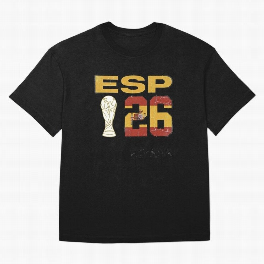 Spain Football World Cup 2026 - Vintage ESP 26 Flag Design Oversized T-Shirt Keep Football History Alive during FIFA World Cup 2026 Group Stage Spirit, Connected to England and Germany, CR7 and Messi, Football Festival Excitement, Trophy Ambitions,