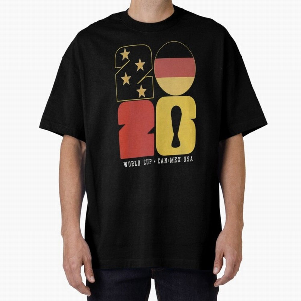 Germany Football World Cup 2026 - Die Mannschaft Retro Typography Oversized T-Shirt Join Supporters Worldwide for FIFA World Cup 2026 Celebrating Messi, Netherlands Energy, Football History, Final Match Energy, Crowd Noise and Once in a Lifetime