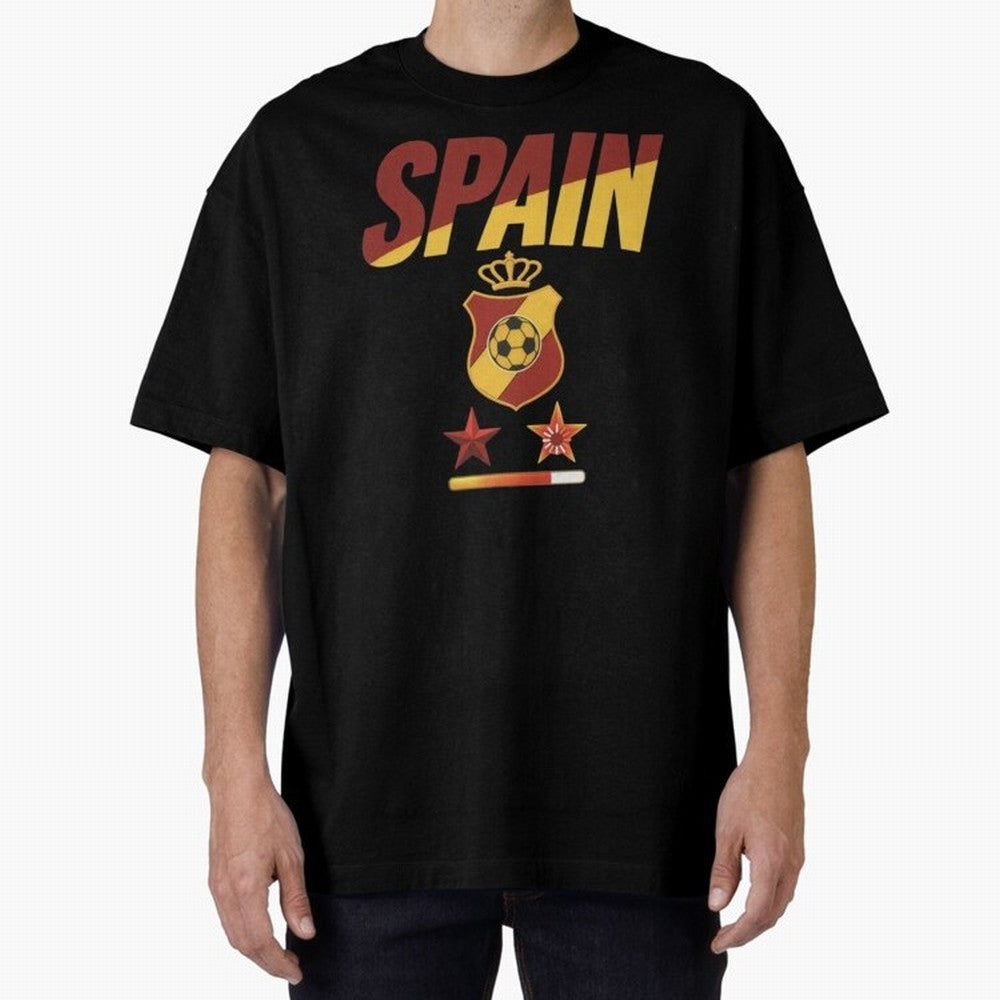 Spain Football World Cup 2026 - La Roja Stars Loading Oversized T-Shirt Make Your Look Match FIFA World Cup 2026 Made for Cristiano Ronaldo, Haaland and CR7, France and Portugal Energy, Classic Soccer Heritage, Championship Pressure, Fan Loyalty