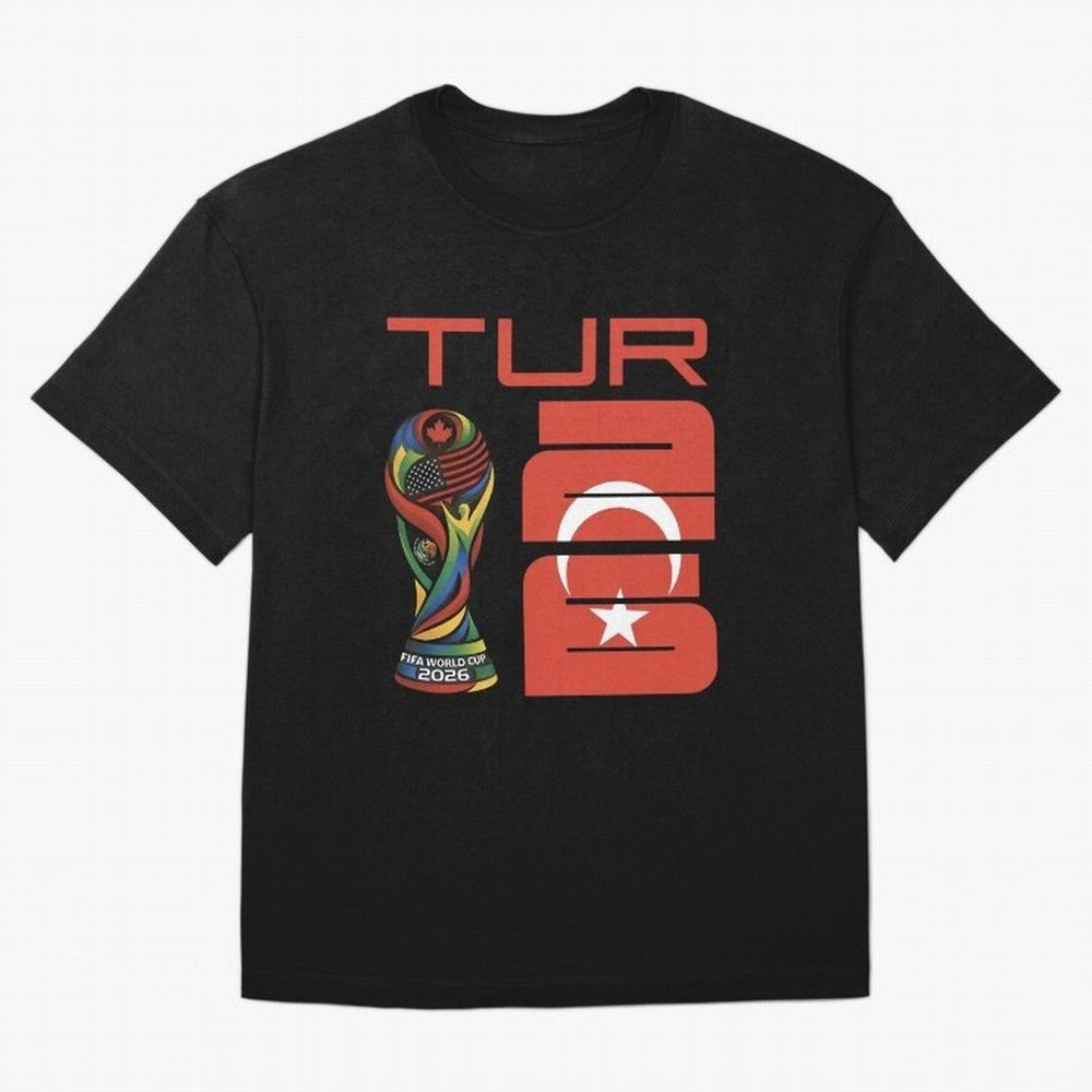 Turkey Football World Cup 2026 Fan Design Oversized T-Shirt Turn Up for FIFA World Cup 2026 Spirit, Centered on Argentina, Cristiano Ronaldo, Vintage Soccer Flavor, Modern Football Stars, National Flags and Final Night Emotion; Created for Match
