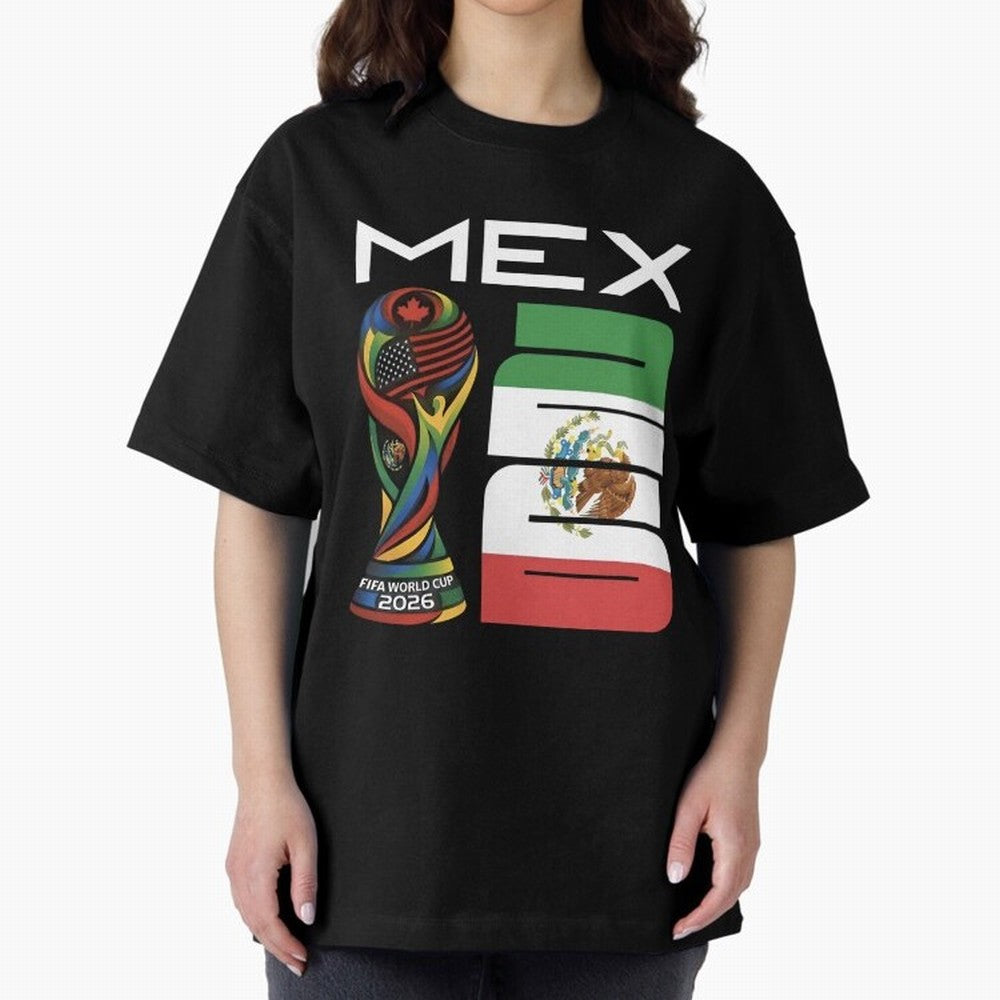Mexico World Cup 2026 Host City Football Design Oversized T-Shirt Join the Global Buzz around Global Football Passion for FIFA World Cup 2026, Driven by Neymar, Haaland and Cristiano Ronaldo, England and Germany, Champion Mindset, Group Stage Buzz,