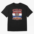 Netherlands World Cup 2026 Coat of Arms Football Design Oversized T-Shirt Spotlight Match Day Hype around FIFA World Cup 2026, Messi, CR7 and Mbappe, England, Championship Spirit, Famous Goals, Roaring Crowds and International Football Unity;