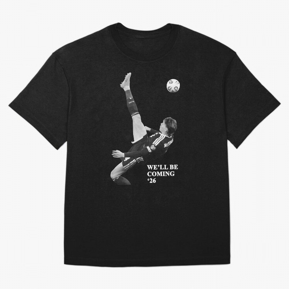Scotland We'll Be Coming 26 WC Oversized T-Shirt Carry FIFA World Cup 2026 USA Canada Mexico for Fans of Messi and Cristiano Ronaldo and England, France and Netherlands, Bringing Global Supporter Spirit, Legendary Goals, National Colors and