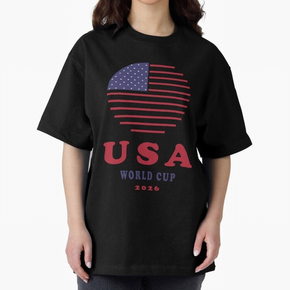USA World Cup 2026 Soccer Fan Shirt | American Flag Football Retro Patriotic Design Oversized T-Shirt Build the FIFA World Cup 2026 Journey through Messi and Cristiano Ronaldo Highlights, England Pride, Football Passion, Legendary Performances,