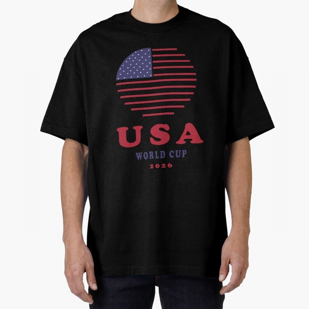 USA World Cup 2026 Soccer Fan Shirt | American Flag Football Retro Patriotic Design Oversized T-Shirt Build the FIFA World Cup 2026 Journey through Messi and Cristiano Ronaldo Highlights, England Pride, Football Passion, Legendary Performances,