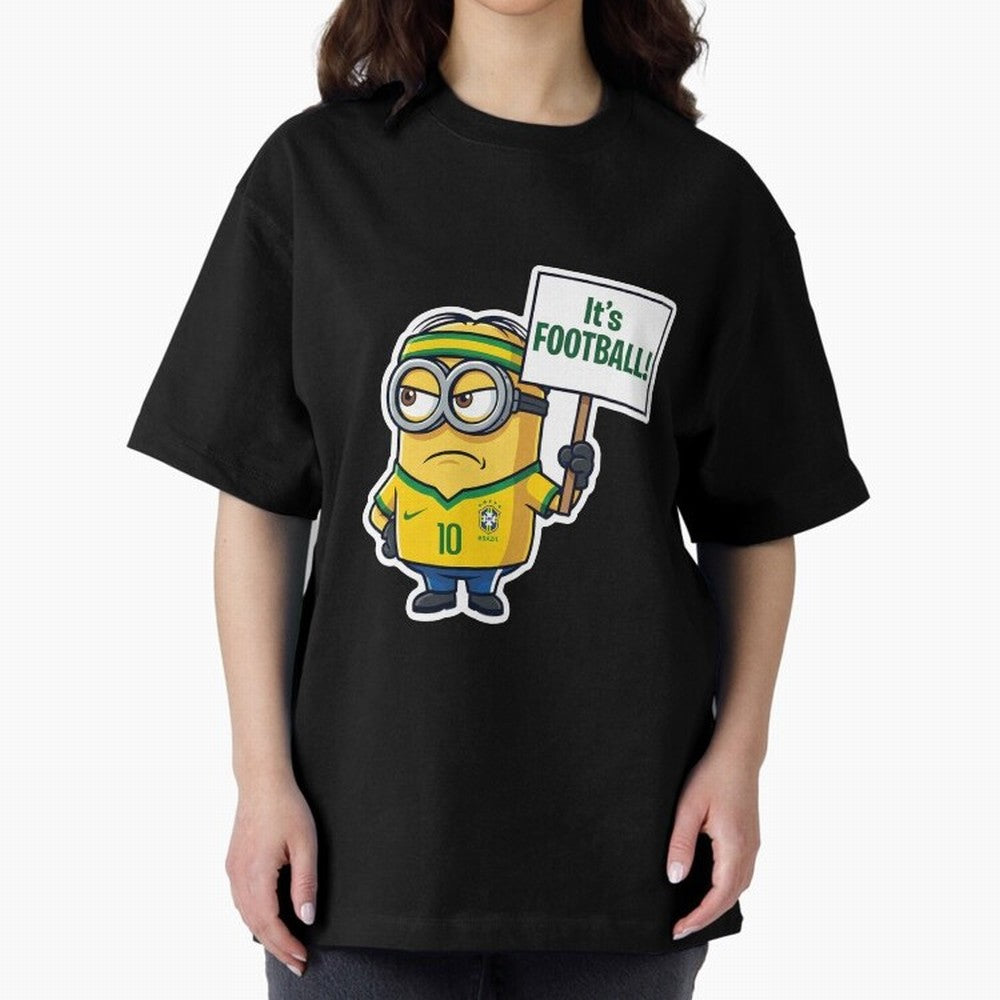 It's Football! - Funny Brazil Soccer Meme (Soccer v Football) v2 Oversized T-Shirt Celebrate the FIFA World Cup 2026 Group Stage Journey through CR7 and Messi Highlights, France and Portugal Pride, Goal Celebration Energy, Supporter Heritage,