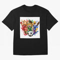 World Football Mascots ¨C Ultimate Soccer Fan Cartoon Design Oversized T-Shirt Celebrate Football Heritage in FIFA World Cup 2026 for Fans of Messi and Cristiano Ronaldo and Argentina, Bringing Football History, Final Match Energy, Crowd Noise and