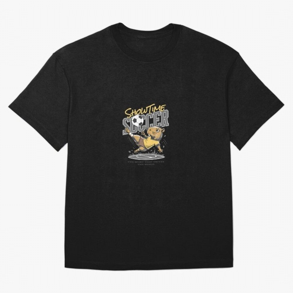 Capybara Playing Soccer Football Gray Vibes Oversized T-Shirt Honor Champions and Dreams in FIFA World Cup 2026 Highlighting Messi, Neymar and Mbappe, France and Portugal Energy, Fan Favorite Moments, National Team Passion, Big Match Drama and