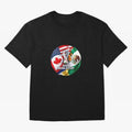 Host Trio Flags Circular Emblem Oversized T-Shirt Get Ready for Match Day Hype around FIFA World Cup 2026 Group Stage, Mbappe and Neymar, Spain, Vintage Soccer Flavor, Modern Football Stars, National Flags and Final Night Emotion; Perfect for