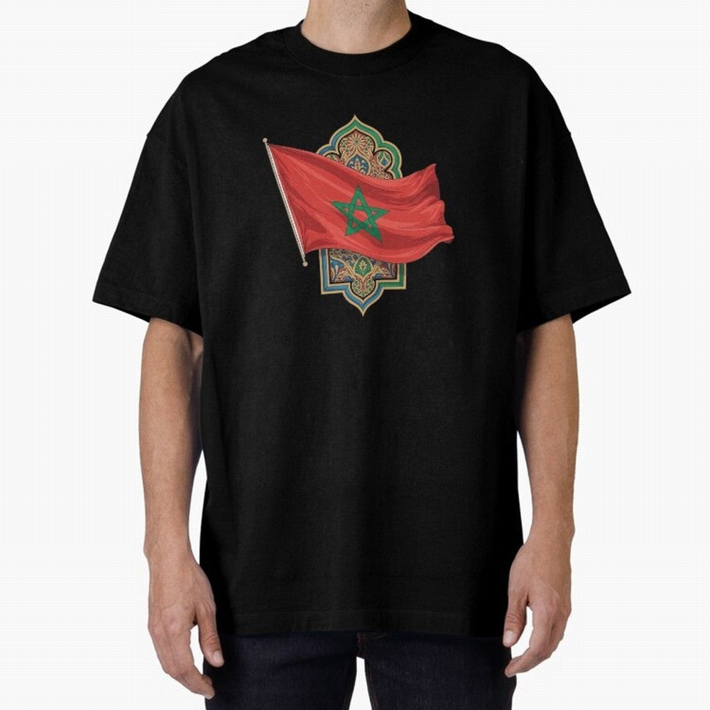 Morocco Flag Heritage World Cup 2026 Oversized T-Shirt Relive Global Football Passion for FIFA World Cup 2026 Group Stage, Made for Neymar, Haaland and Cristiano Ronaldo, England and Germany, Game Day Rituals, Football Legends, Country Pride and