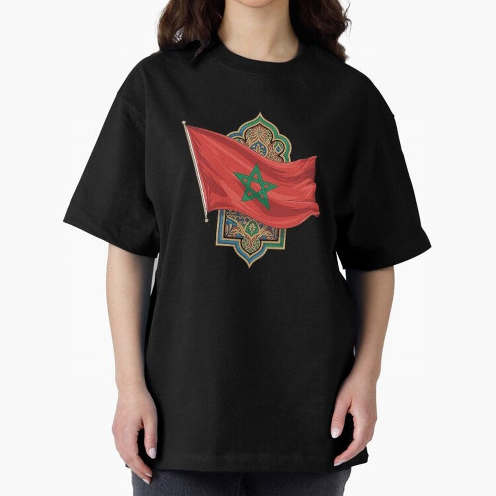 Morocco Flag Heritage World Cup 2026 Oversized T-Shirt Relive Global Football Passion for FIFA World Cup 2026 Group Stage, Made for Neymar, Haaland and Cristiano Ronaldo, England and Germany, Game Day Rituals, Football Legends, Country Pride and