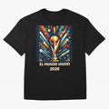 2026 World Cup The United World - Modern Geometric Art Oversized T-Shirt Embrace Global Football Passion for FIFA World Cup 2026, Capturing Mbappe and Neymar, Brazil, Portugal and Argentina, Retro Football Energy, Iconic Rivalries, Trophy Chase