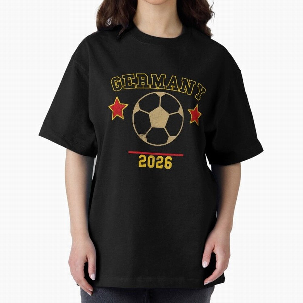 Germany 2026 ¡ª Vintage Soccer Tee Oversized T-Shirt Bring a Champion Mindset to Global Football Passion for FIFA World Cup 2026, Filled with CR7, Brazil, Tournament Hype, Historic Matchups, Family Viewing Parties and Global Sports Pride; Made for